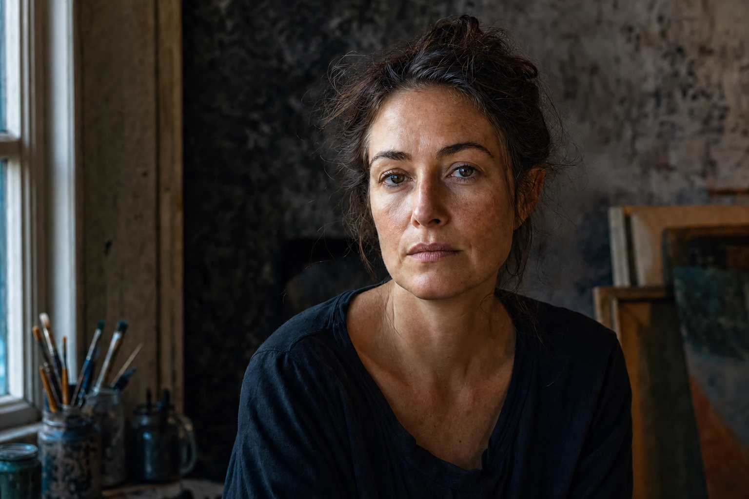 Portrait naturel après retouche avancée de la lumière et des imperfections